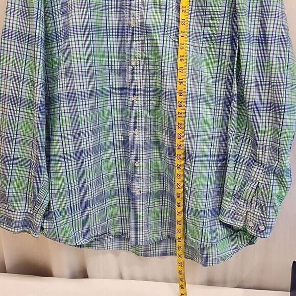 Roper Long-Sleeve Button-up Men's Size 3XLT Green and Blue Checkered Shirt H6 - Picture 4 of 7
